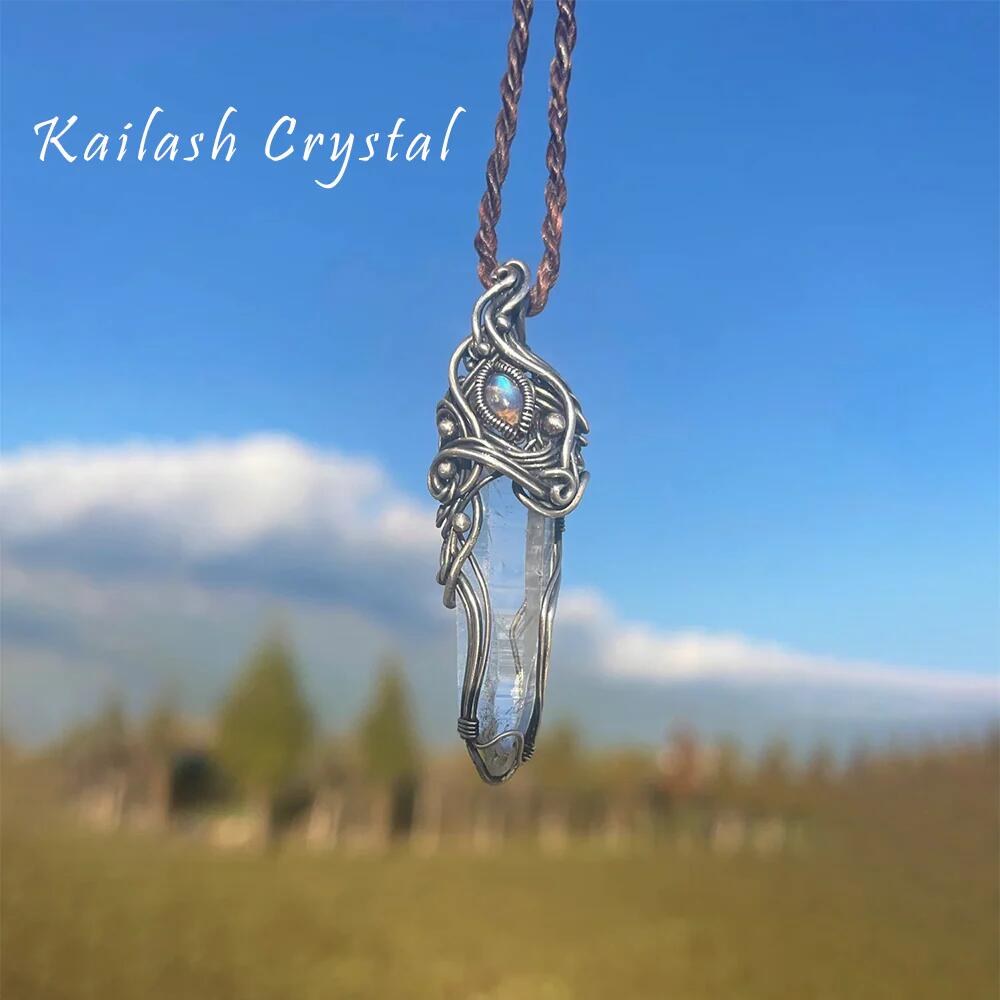 Blissful Connection Love Energy Clear Quartz Silver Pendants